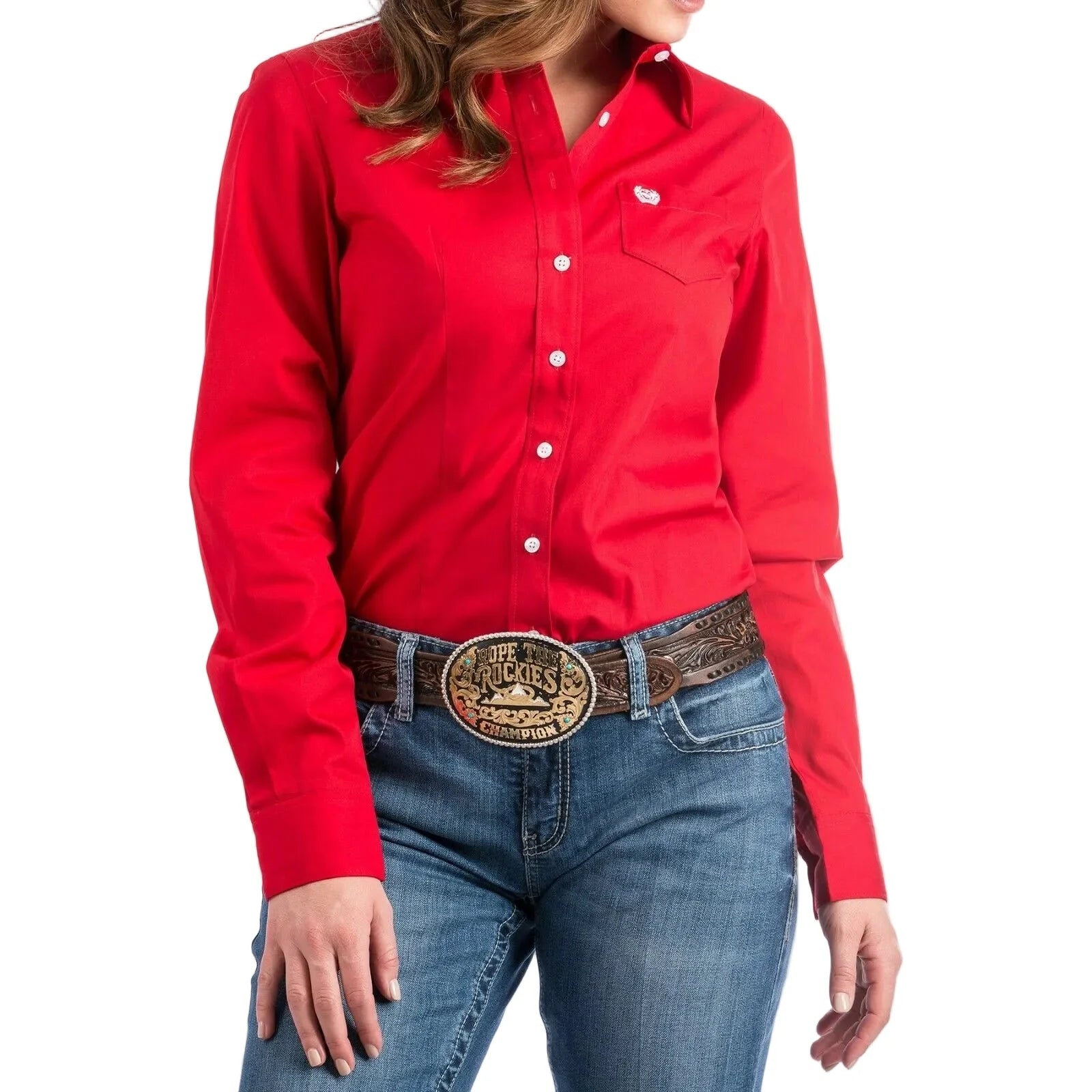 CINCH - Ladies Western Shirt, BUTTON-DOWN, Red MSW9164032