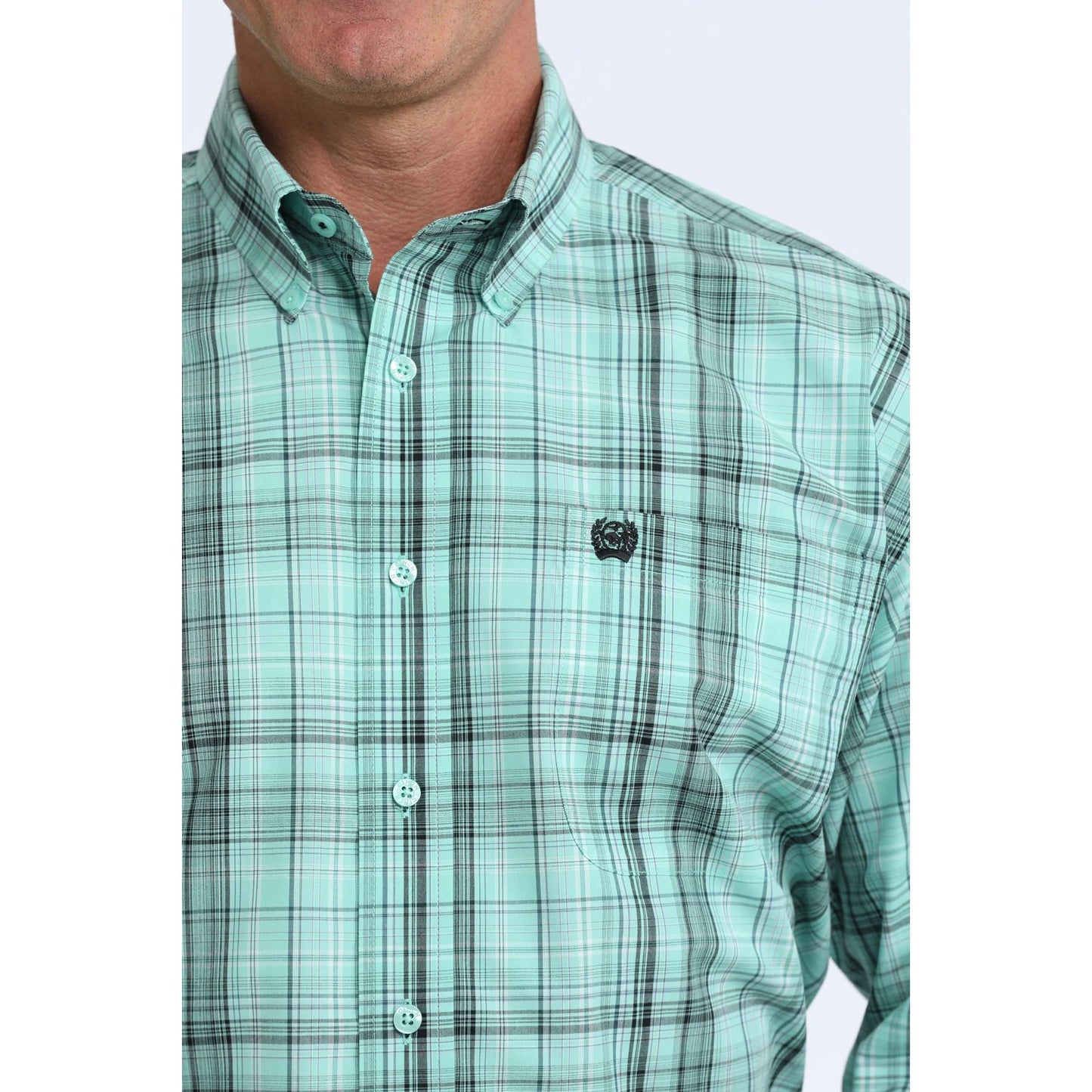 Cinch Men's Plaid Turquoise, Button Down Shirt MTW1106115