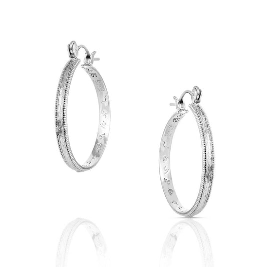 Montana Silversmiths Earrings - Rustic Serenity Hoop ER6328
