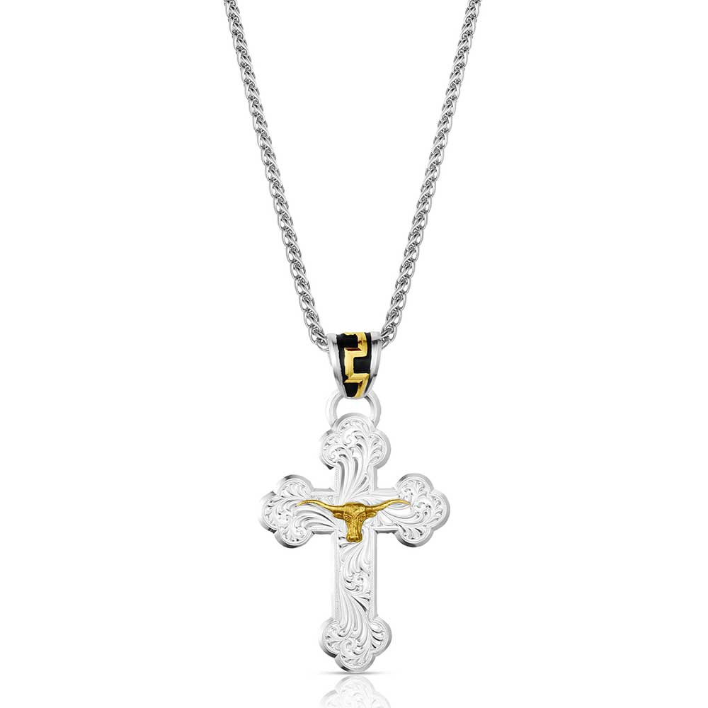 Montana Silversmiths Necklace - Cross W/Aztec Bail NC6172
