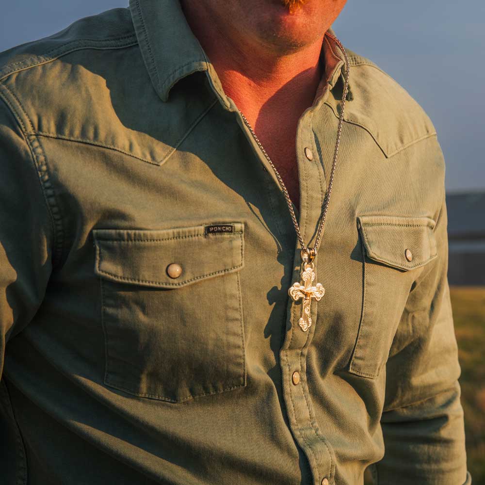 Montana Silversmiths Necklace - Cross W/Aztec Bail NC6172