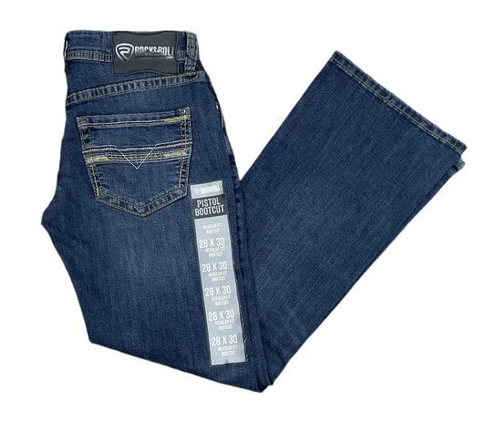 ROCK & ROLL Men’s JEAN - Regular fit, Dark Vintage, Pistol Bootcut, BM0PD07359