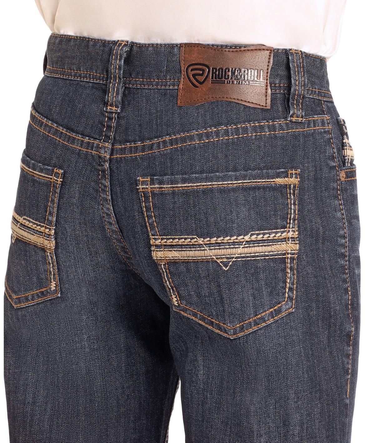 ROCK & ROLL Men’s JEAN - Regular fit, Dark Vintage, Pistol Bootcut, BM0PD07359