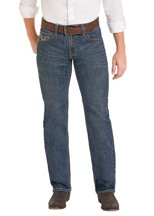 ROCK & ROLL Men’s JEAN - Regular fit, Med Vintage, Pistol Stackable Boot, BMSPD07356