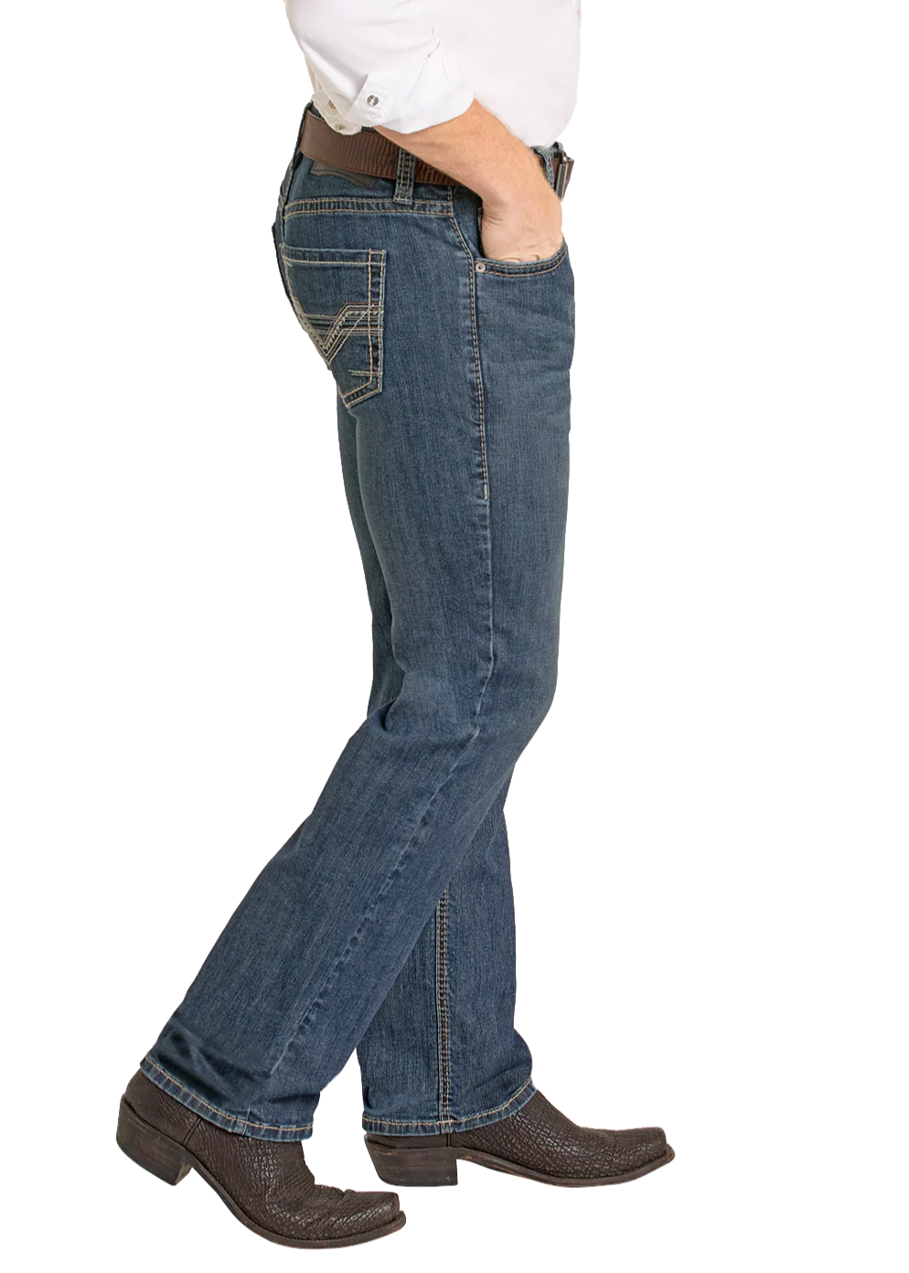 ROCK & ROLL Men’s JEAN - Regular fit, Med Vintage, Pistol Stackable Boot, BMSPD07356