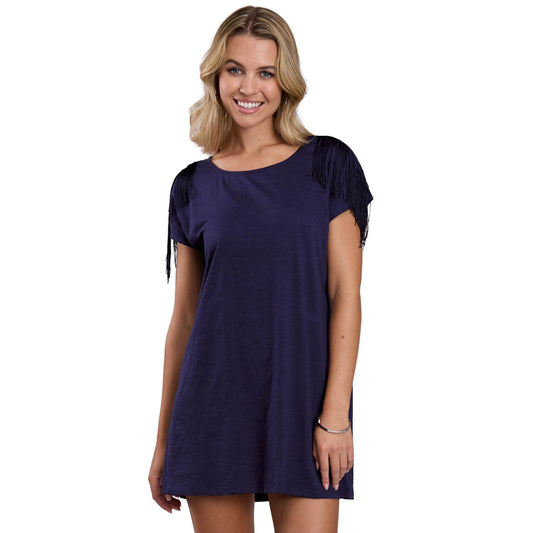 Roper Ladies Fringe, T-Shirt Dress,  Navy 03-057-0513-5056