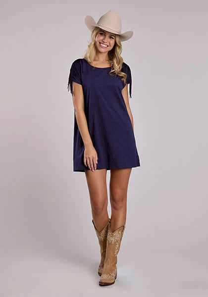 Roper Ladies Fringe, T-Shirt Dress,  Navy 03-057-0513-5056