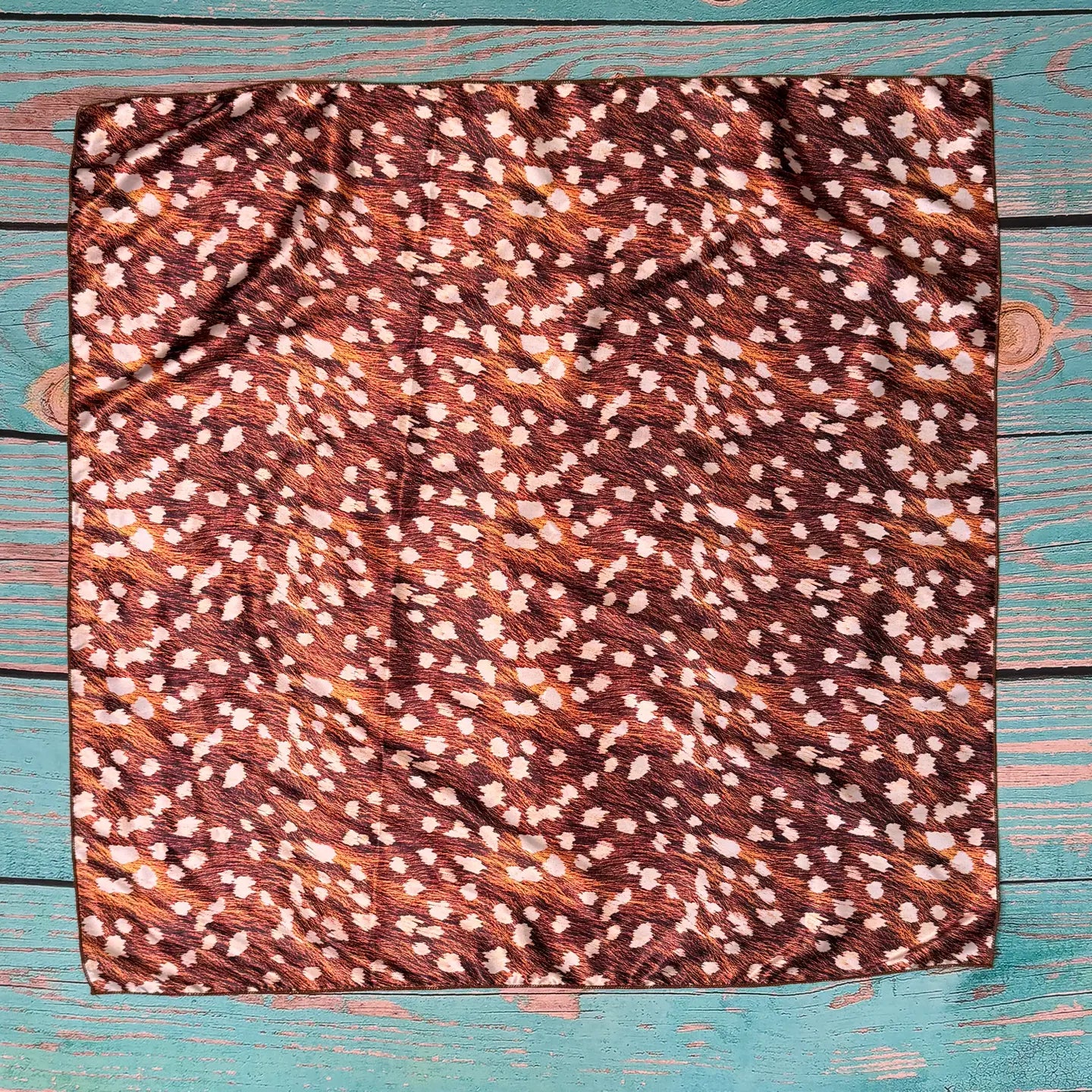 AVS-6998 Cow Print Square Silk Wild Rag 28X28
