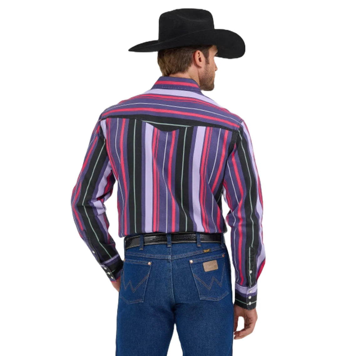 Wrangler Men’s BRUSHPOPPER WESTERN SNAP WORKSHIRT in Purple Stripe 112368192