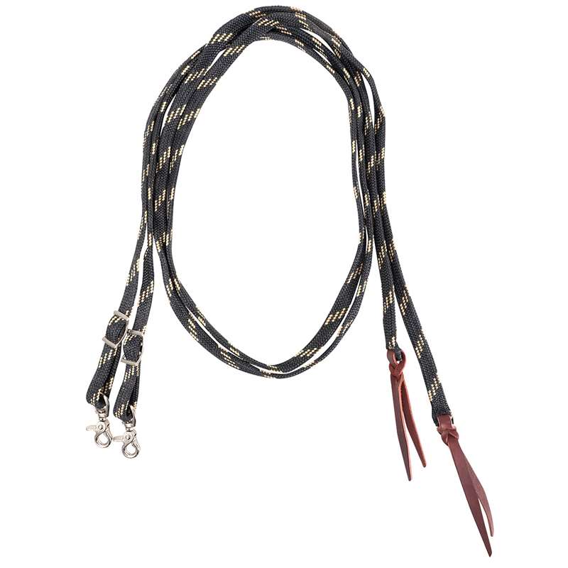Cashel Braided Split Rein 3/4” Waxed, w/ Buckle Ends Black or Tan SA-NSR