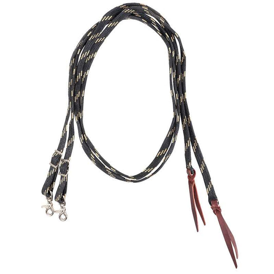 Cashel Braided Split Rein 3/4” Waxed, w/ Buckle Ends Black or Tan SA-NSR