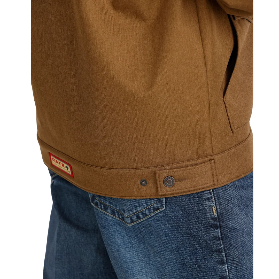 Cinch Men’s Jacket - Soft Shell Bonded, Brown, Textured Print MWJ1551002