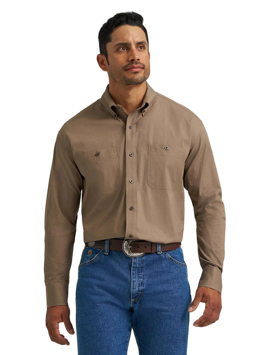 Wrangler Men’s George Straight, Button Down, Walnut, 112368207