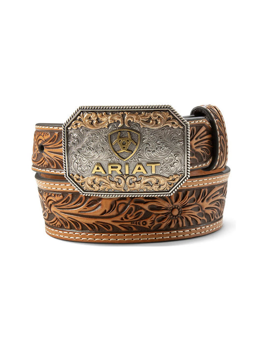Ariat Youth Belt -Leather, Flower Tooling A1309108
