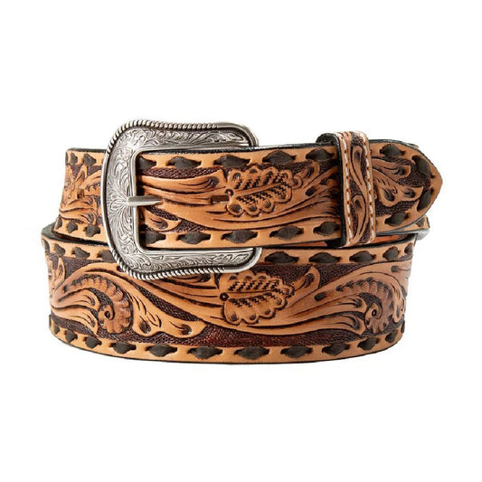 3D Belt Co. Men’s Belt - Scroll Tooled, Buckstitch D100019602