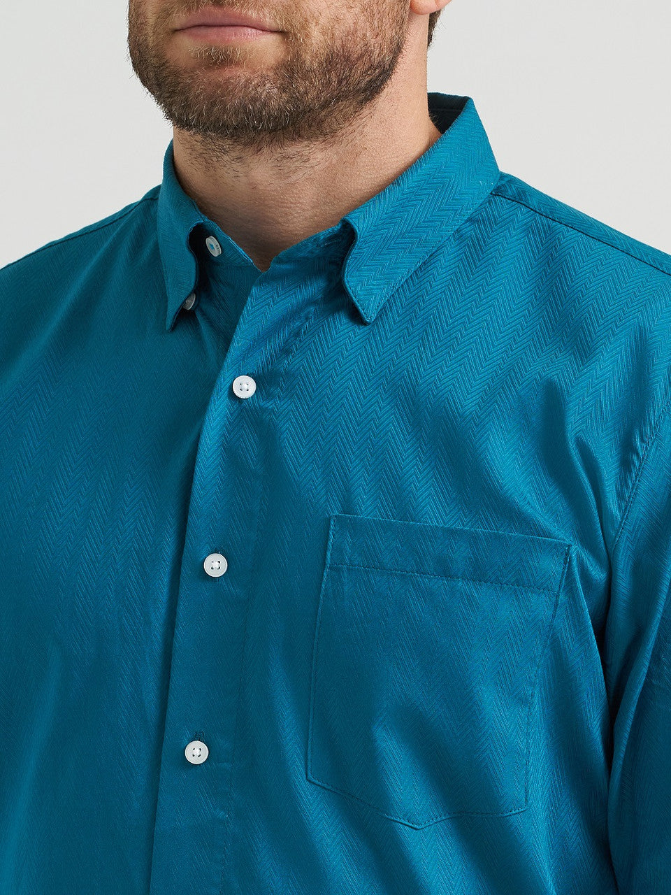 Wrangler Men’s Cody Johnson, Button Shirt, Herringbone - 112368041