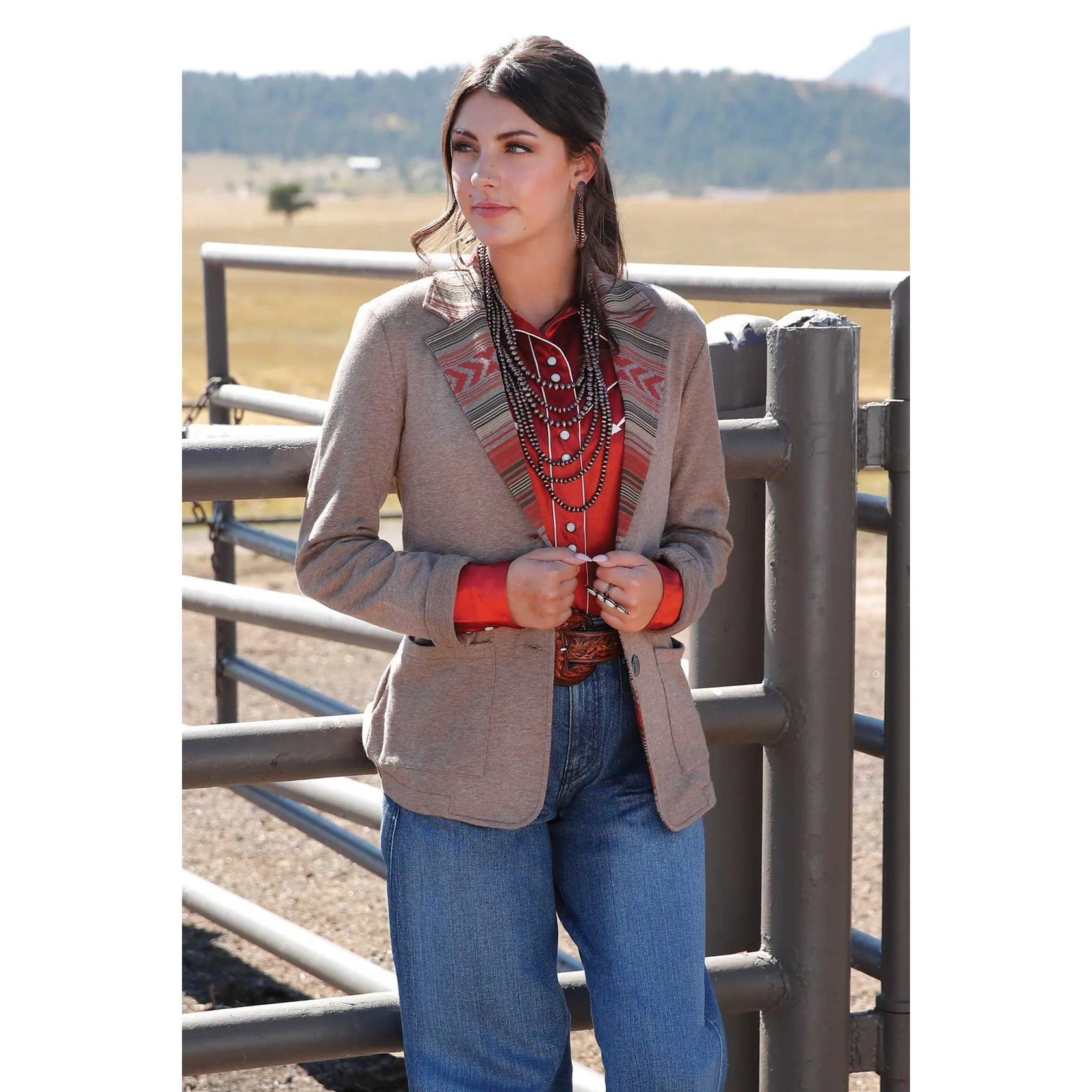Cruel Denim Sweatshirt Blazer, Stone - CWJ7524001