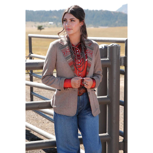 Cruel Denim Sweatshirt Blazer, Stone - CWJ7524001
