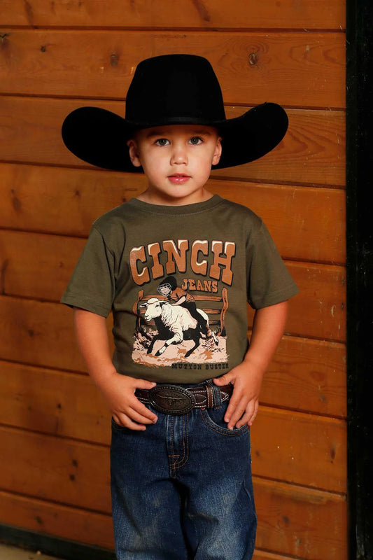 Cinch Infant, Toddler T-Shirt, Mutton Buster, Olive- MTT7672064 & MTT7671101