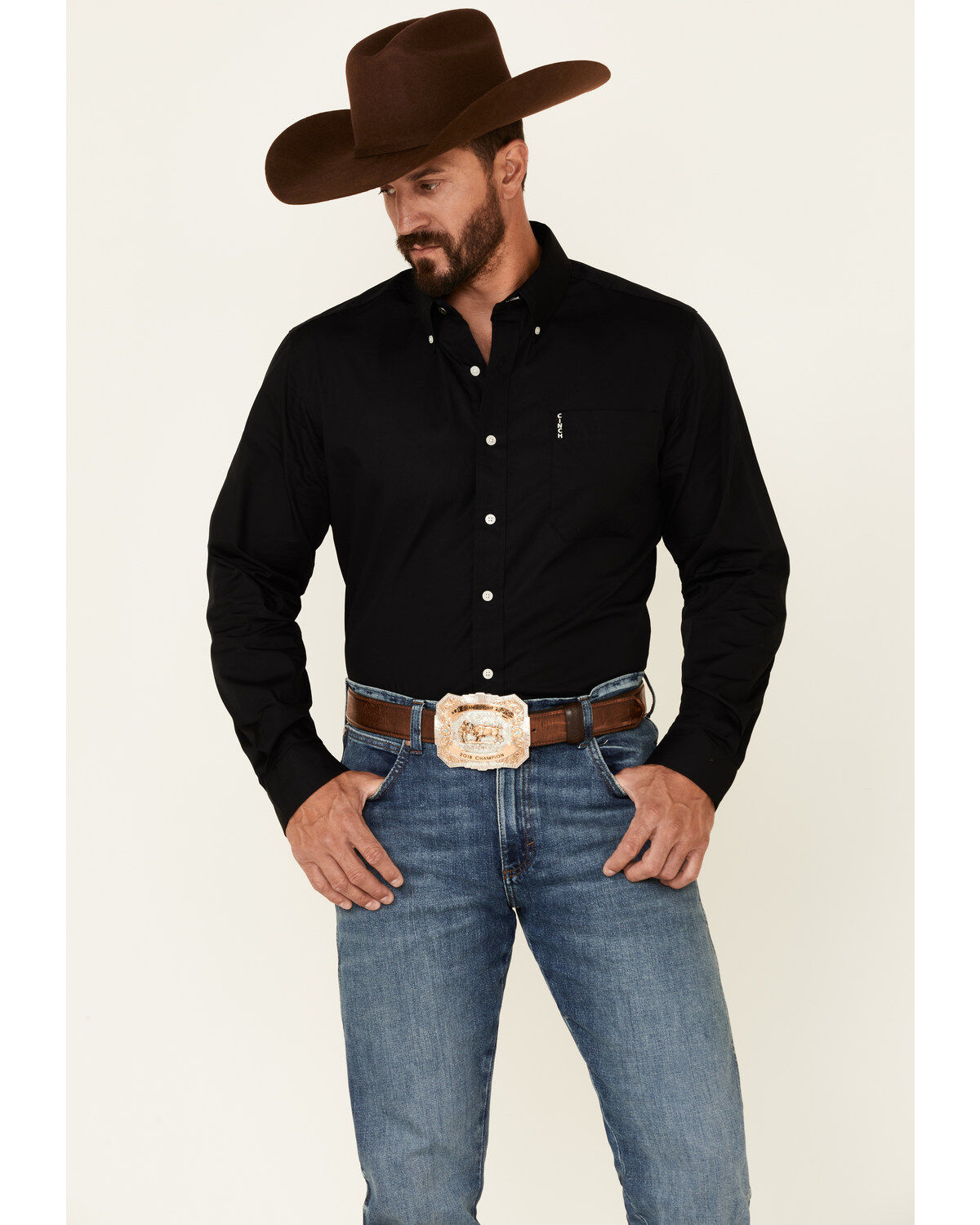 Cinch Men’s Modern Fit, Black, Button Down Shirt - MTW1347019
