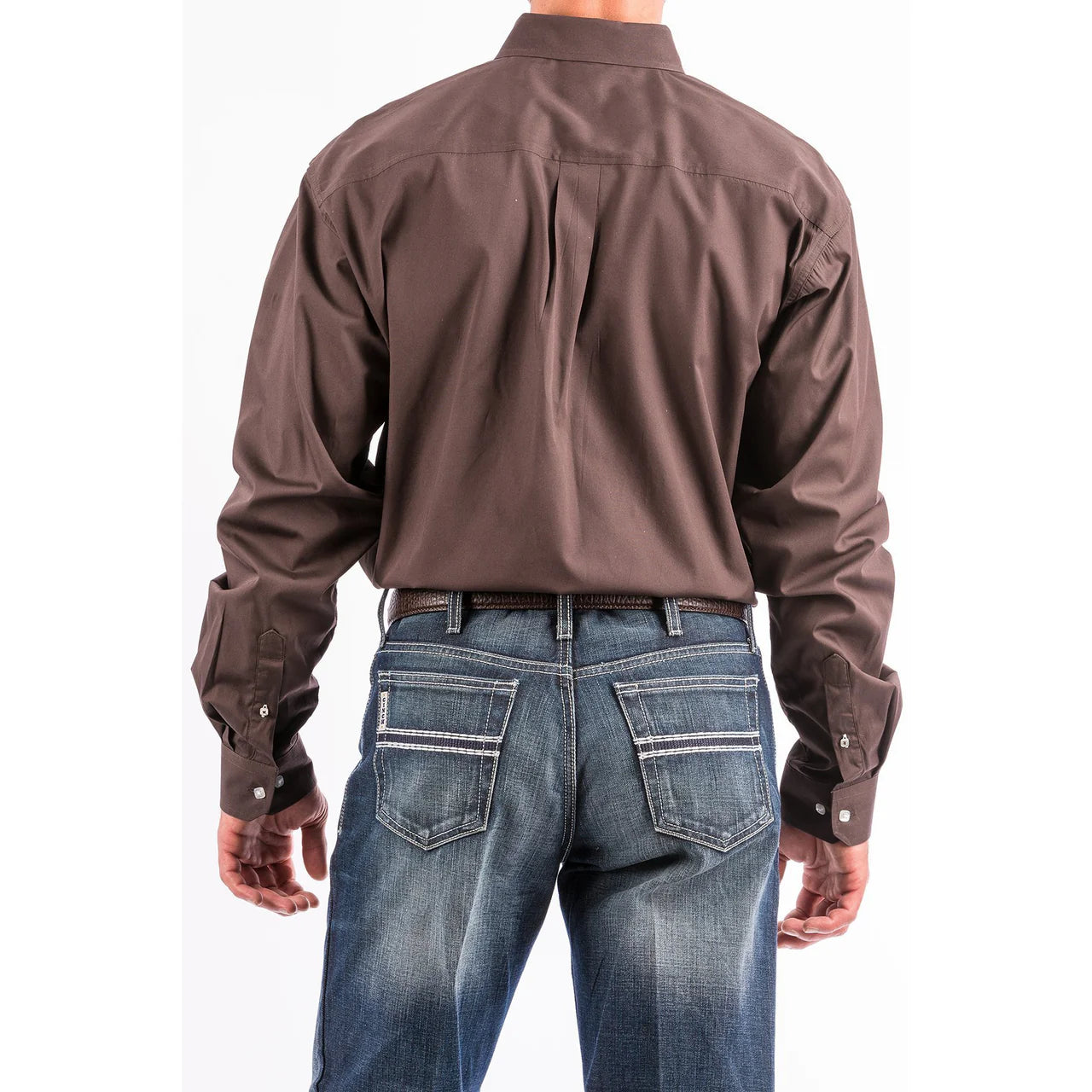 Cinch Men’s Long Sleeve Button Up, Brown - MTW1104236