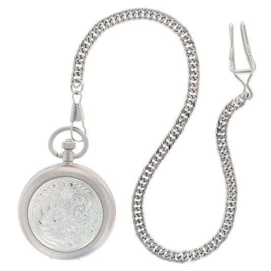 Montana Silversmiths Pocket watch - Fully Engraved Silver WATCHP10