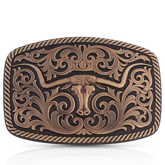 Montana Attitude Buckles - Longhorn with Scrolls 33010BLB
