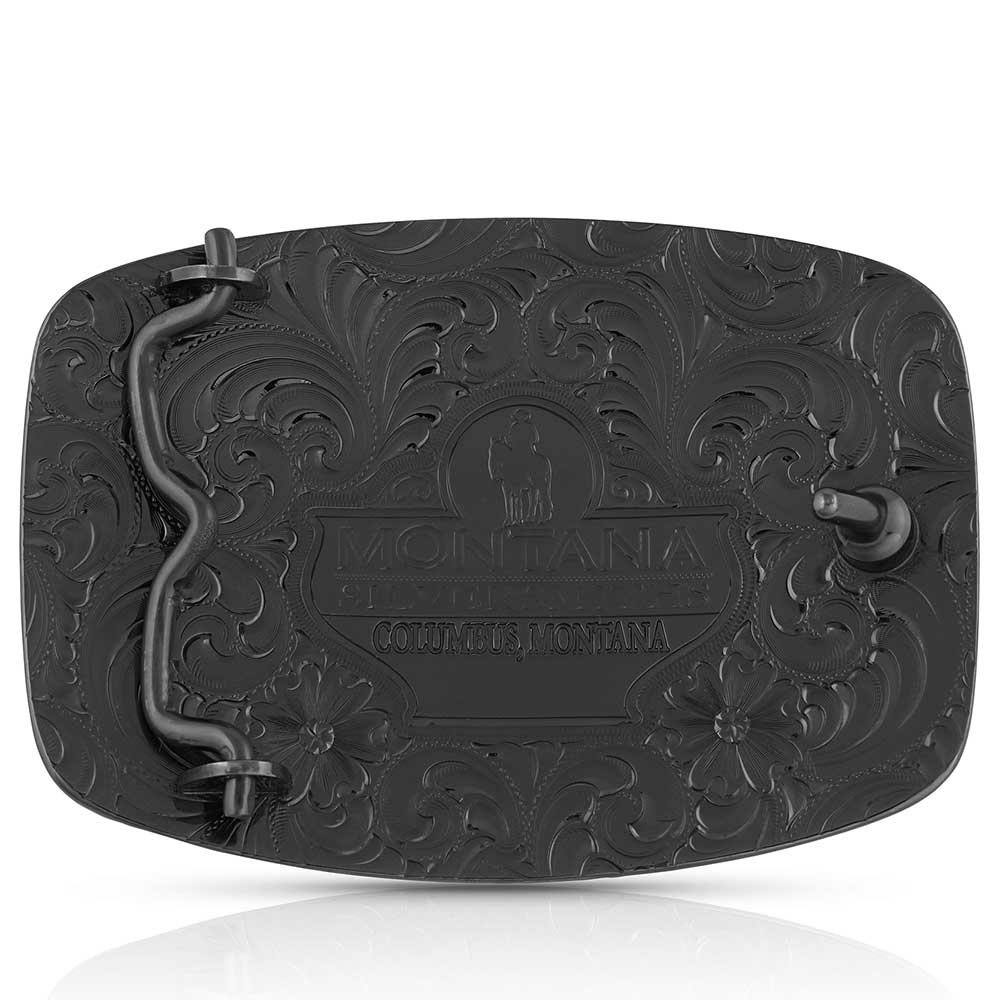 Montana Attitude Buckles - Longhorn with Scrolls 33010BLB