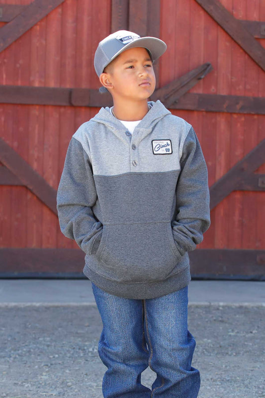 Cinch Boy’s Hoodie, Charcoal Blocked- MWK7511001