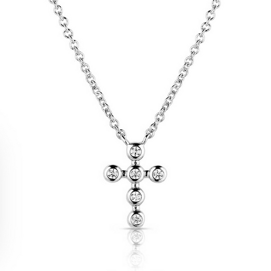 Simple Crystal Cross Necklace