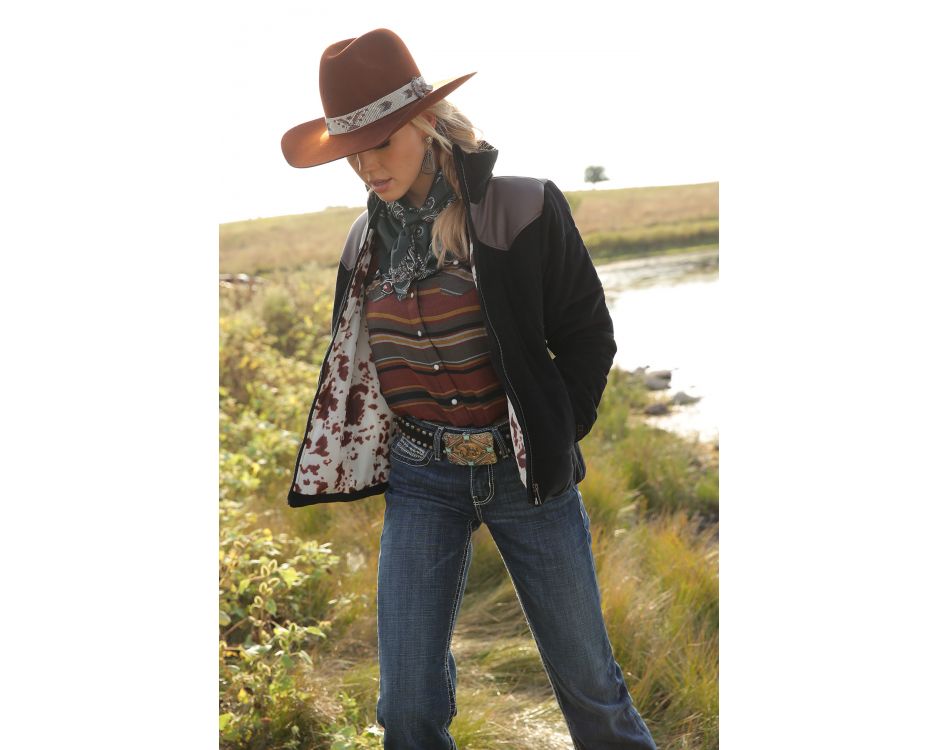 Cruel Denim Ladies Puff Jacket, Cow Print Inside, CWJ7404001