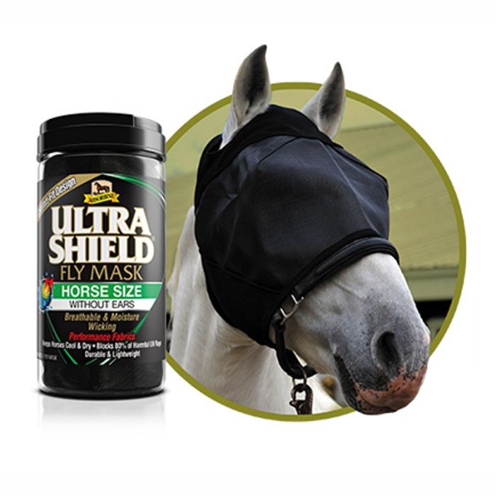 Absorbine Ultra Shield Fly Mask, Horse Size, Without Ears