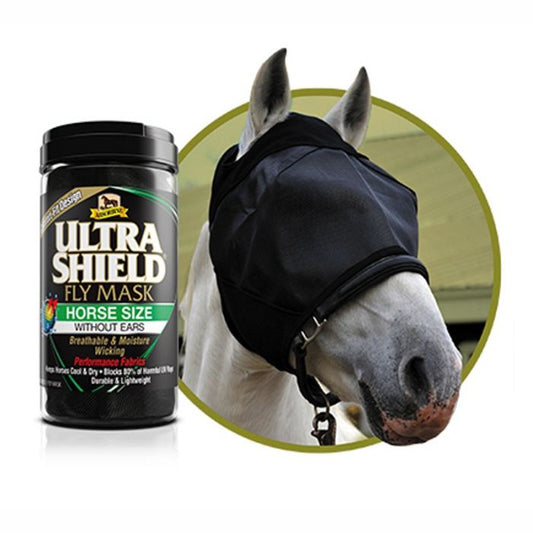 Absorbine Ultra Shield Fly Mask, Horse Size, Without Ears