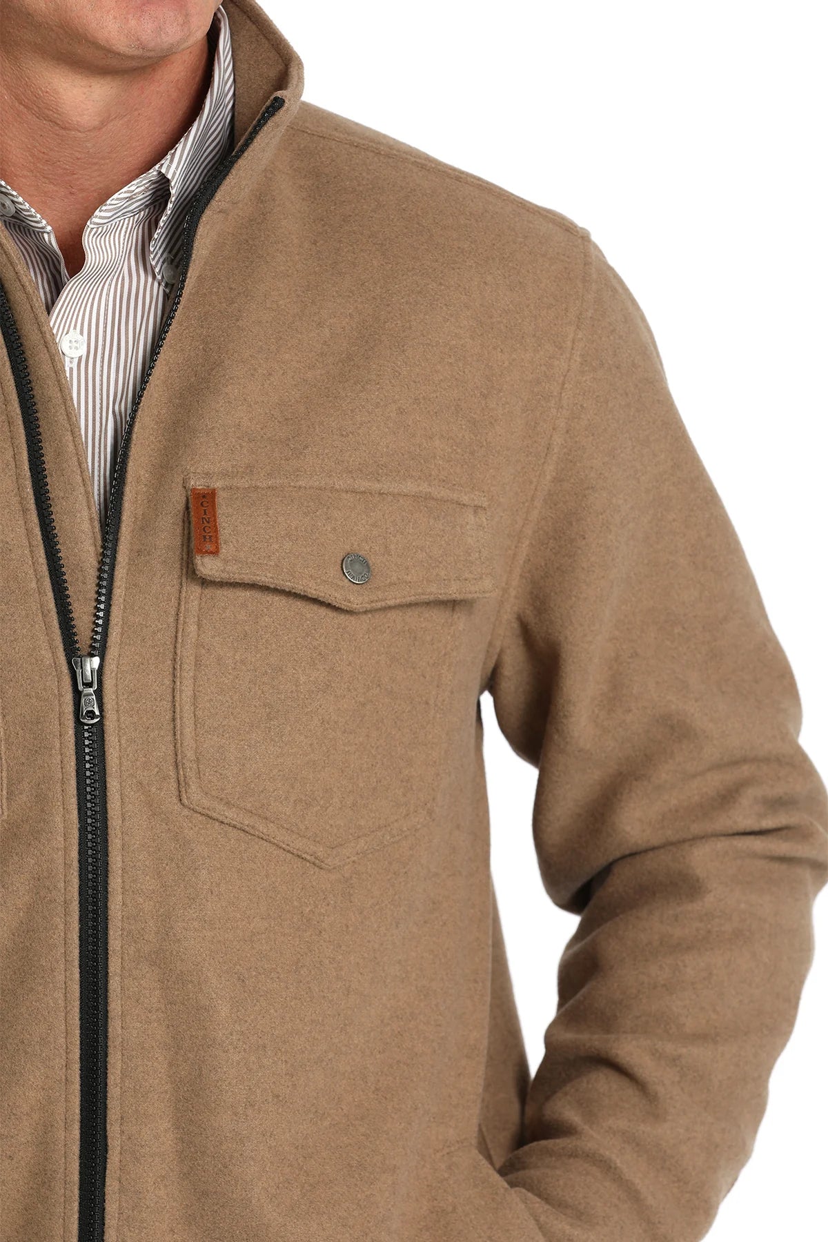 Cinch Men’s Knit Shirt Jacket Khaki- MWJ1907002