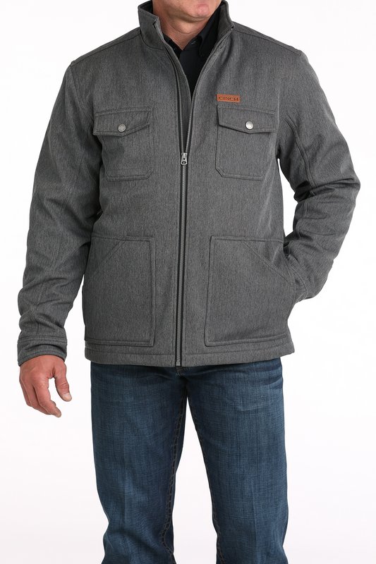 Cinch Men’s Jacket - Conceal Carry Black Herringbone MWJ1566005