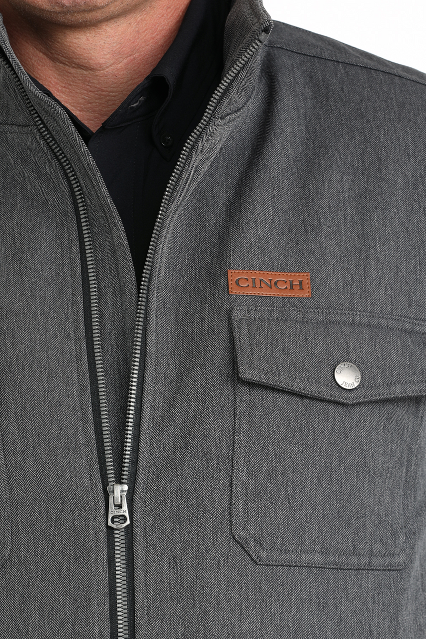 Cinch Men’s Jacket - Conceal Carry Black Herringbone MWJ1566005