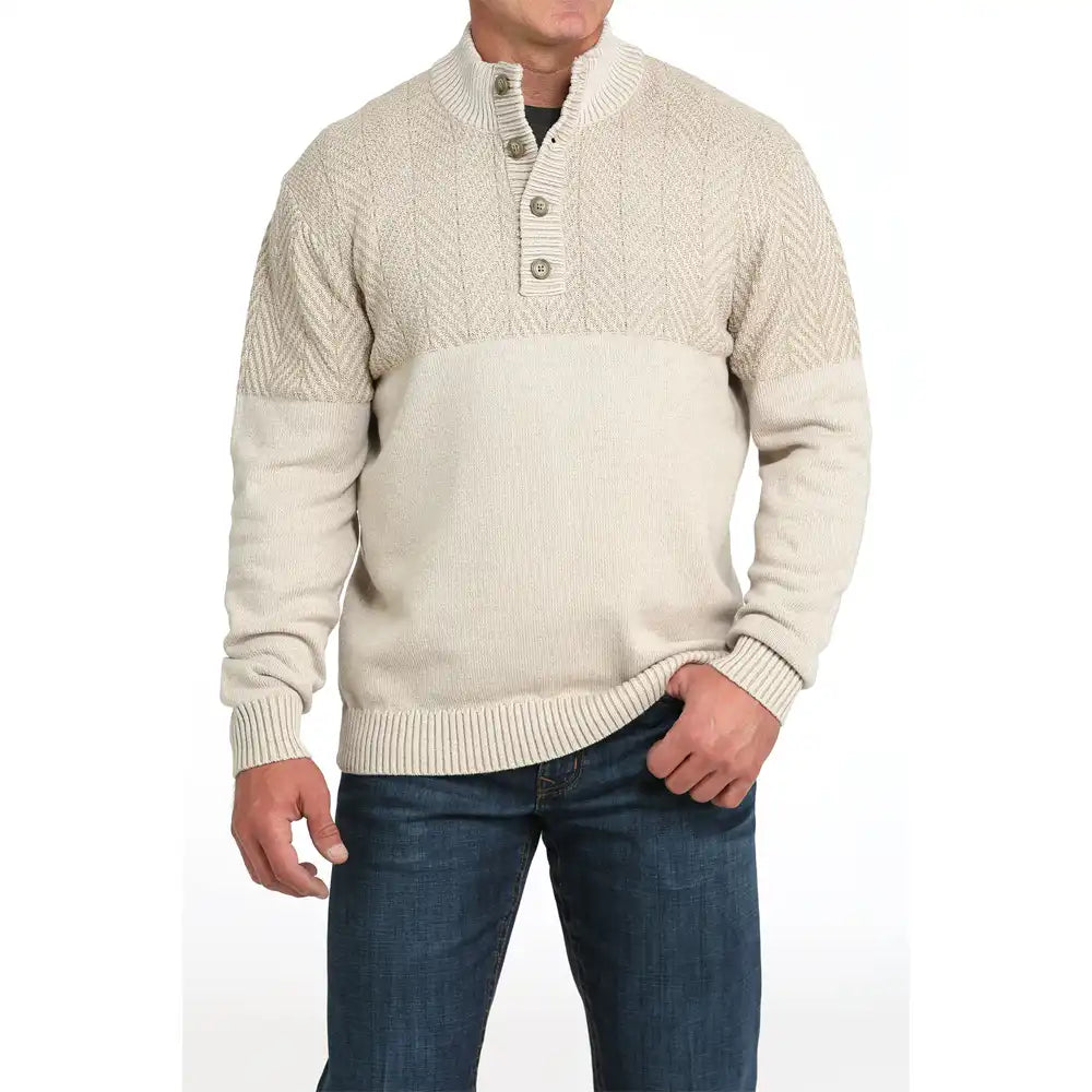 CINCH Men’s knit Sweater, Cream MWK1932001