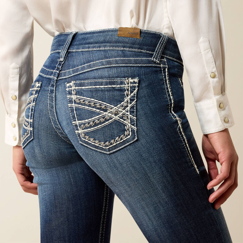 Ariat Ladies Trouser Jean, Mid Rise, Stretch Entwined Wide Leg 10025302