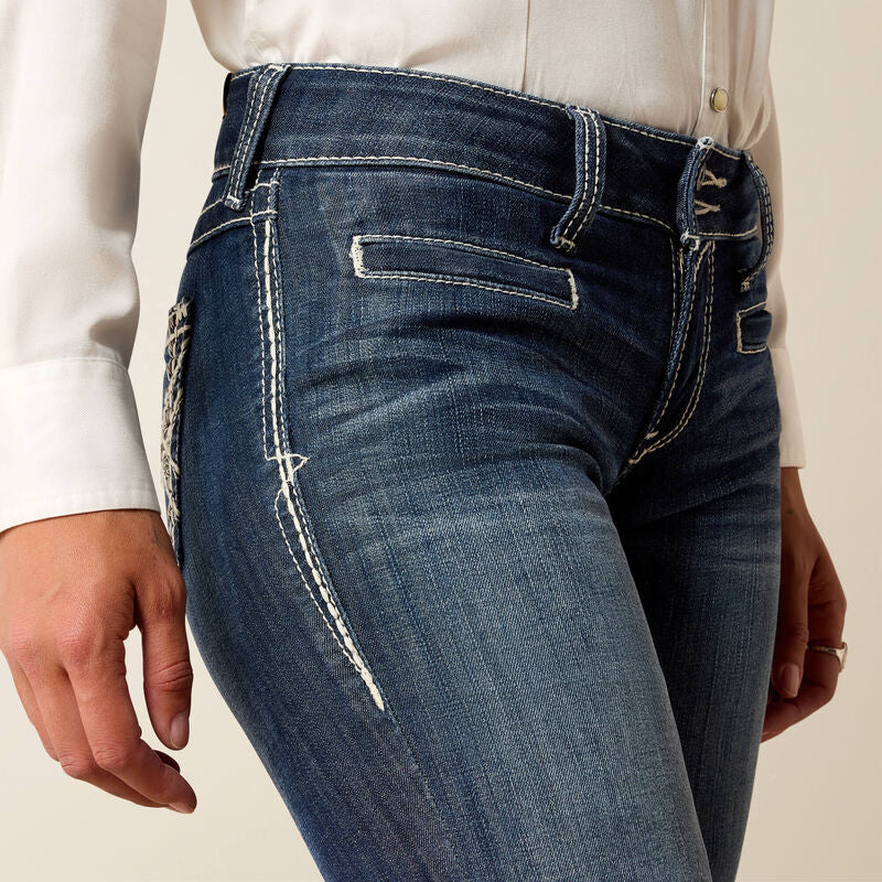 Ariat Ladies Trouser Jean, Mid Rise, Stretch Entwined Wide Leg 10025302