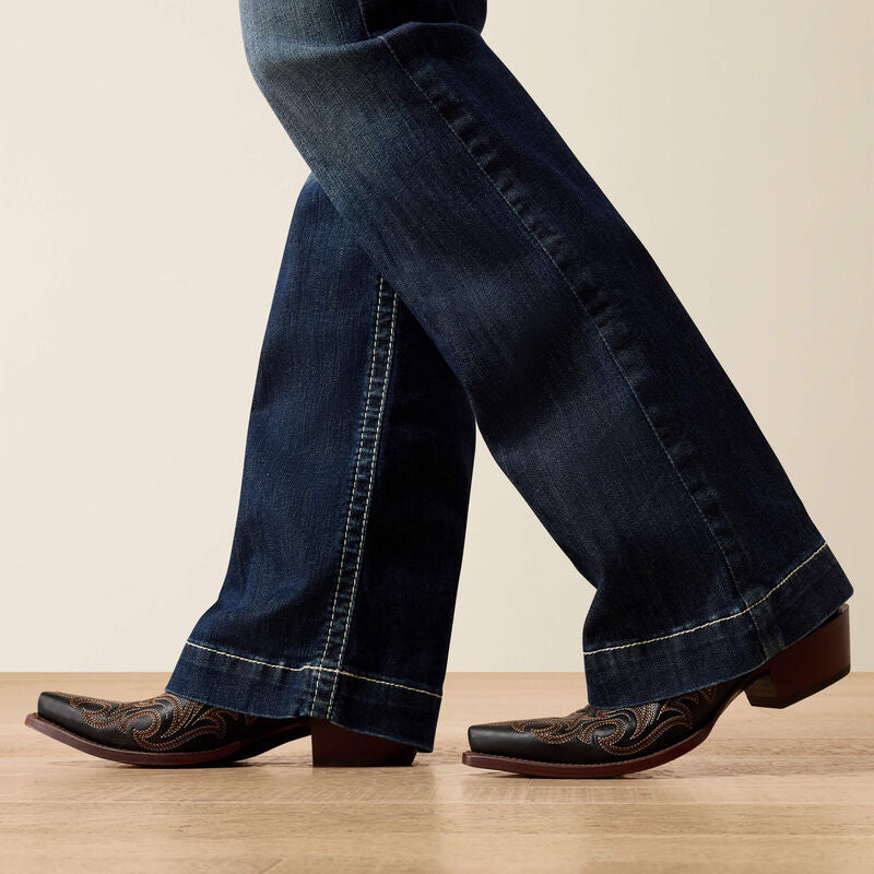 Ariat Ladies Trouser Jean, Mid Rise, Stretch Entwined Wide Leg 10025302