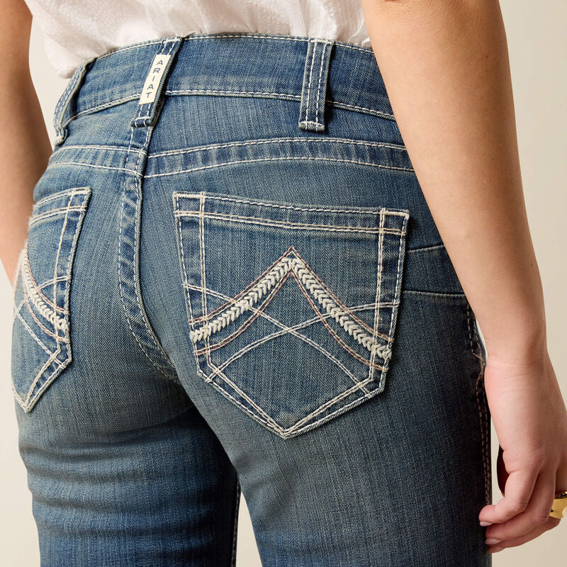 Ariat Ladies Jean, Mid Rise Stretch Entwined Straight Cut 10017217