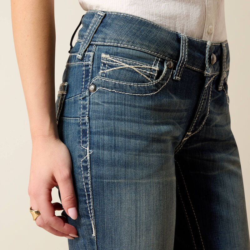 Ariat Ladies Jean, Mid Rise Stretch Entwined Straight Cut 10017217
