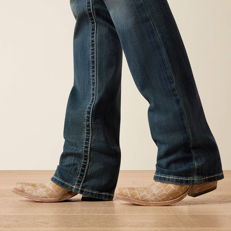 Ariat Ladies Jean, Mid Rise Stretch Entwined Straight Cut 10017217