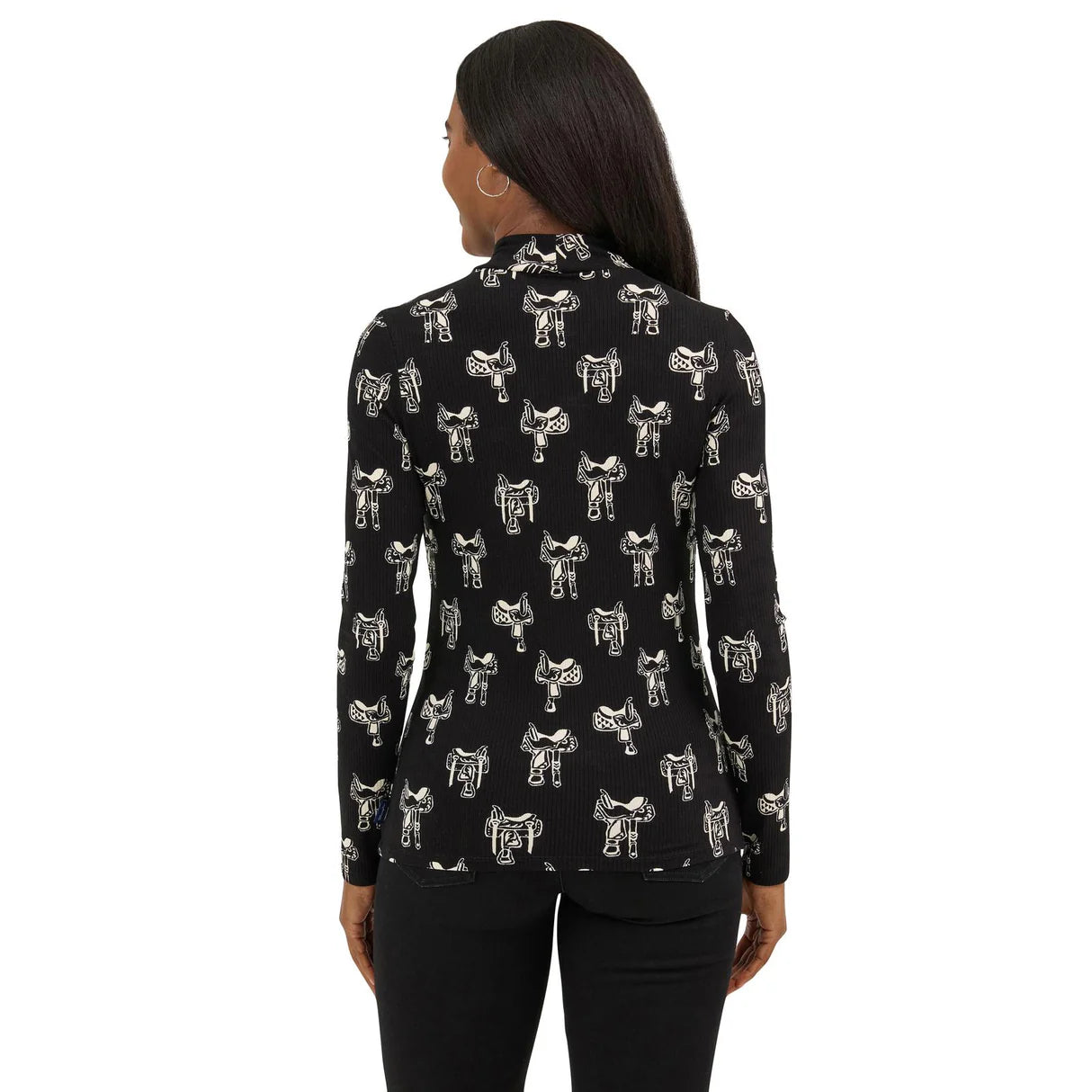 WRANGLER Ladies Retro Mock Neck, Saddle Print 112371630