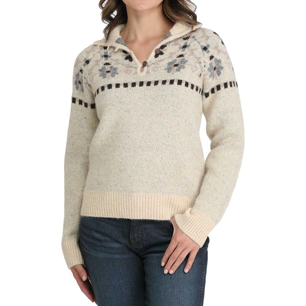 Cinch Ladies Pullover Sweater, Cream MAK9917001
