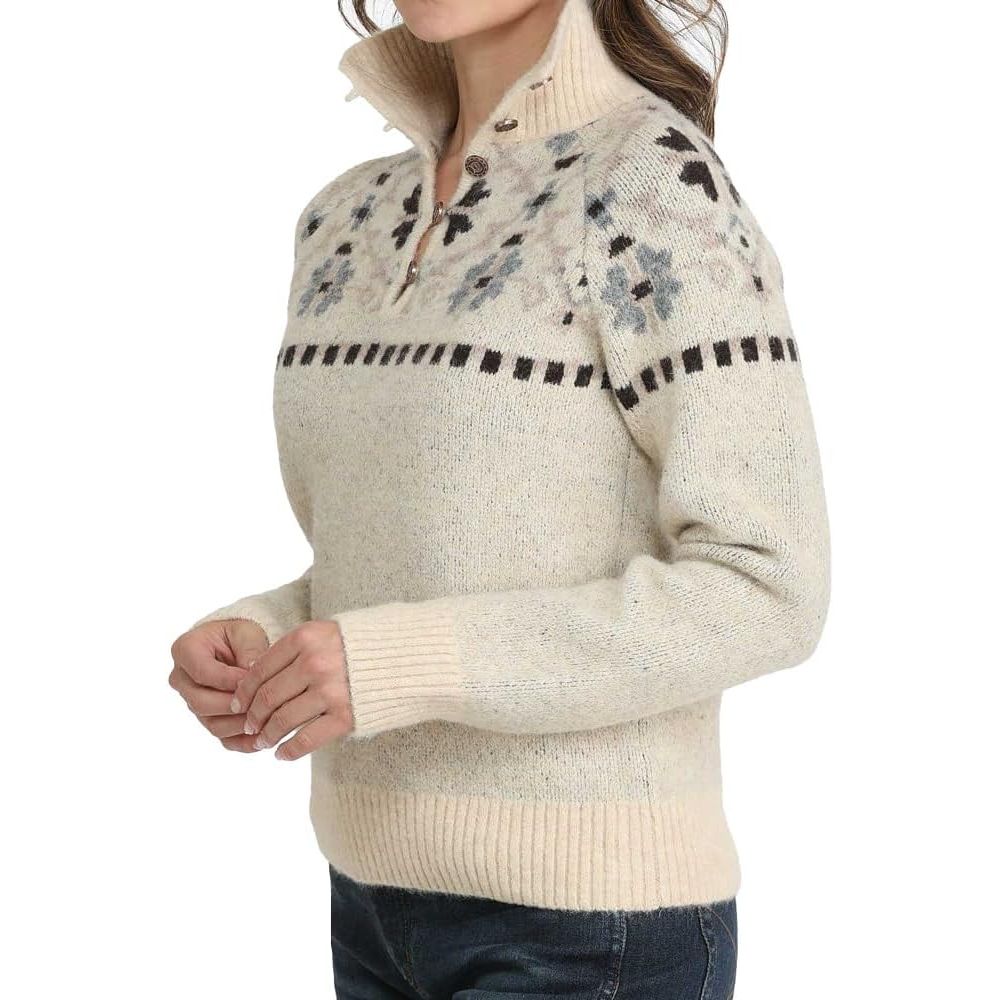 Cinch Ladies Pullover Sweater, Cream MAK9917001