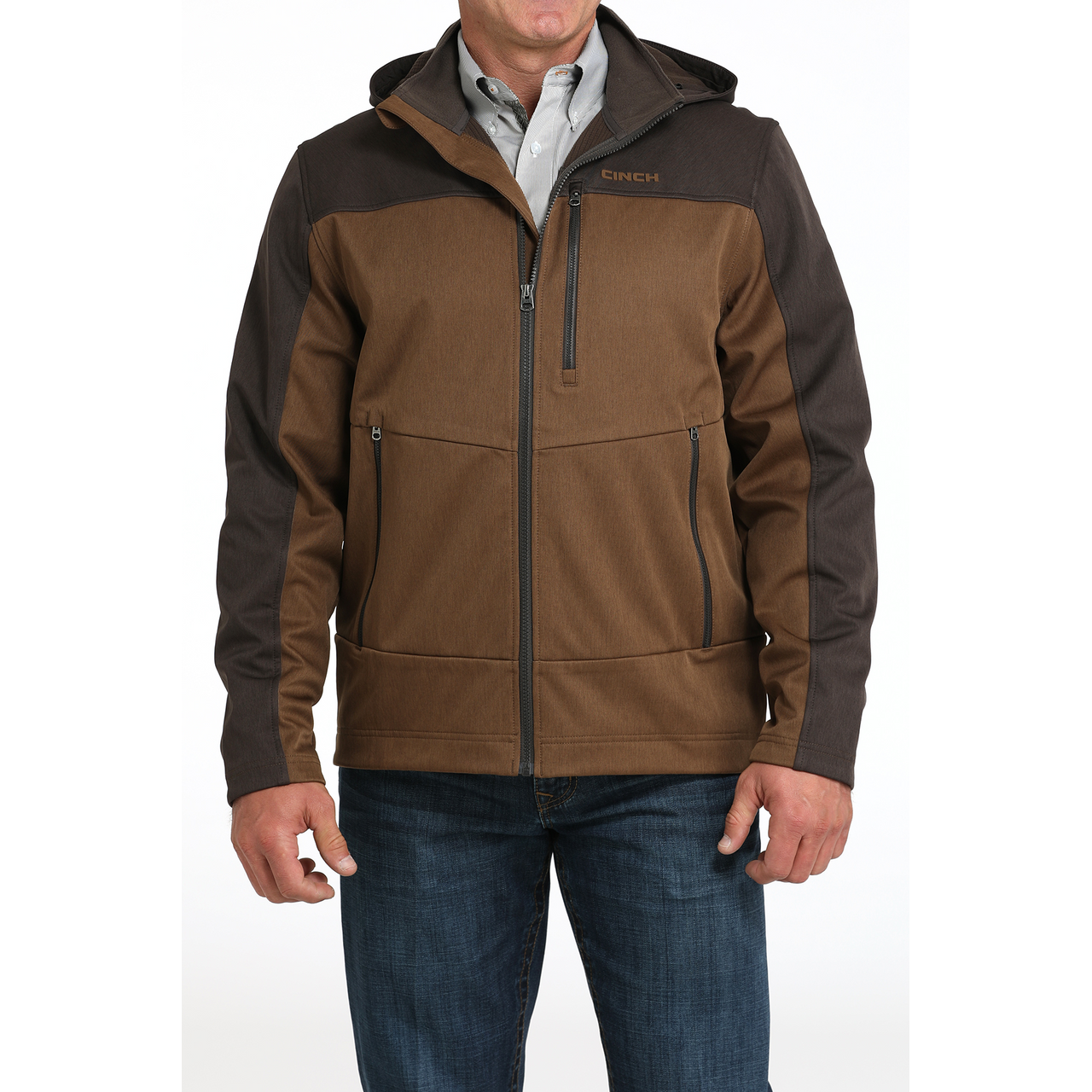 Cinch Men’s Bonded Hoodie, Brown MWJ1593005