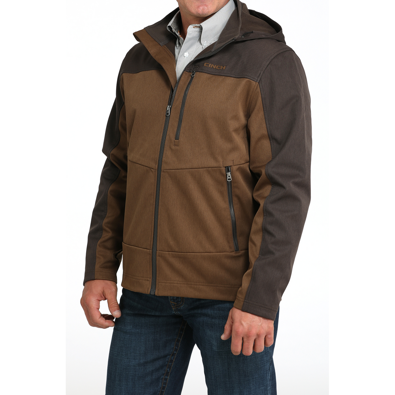 Cinch Men’s Bonded Hoodie, Brown MWJ1593005