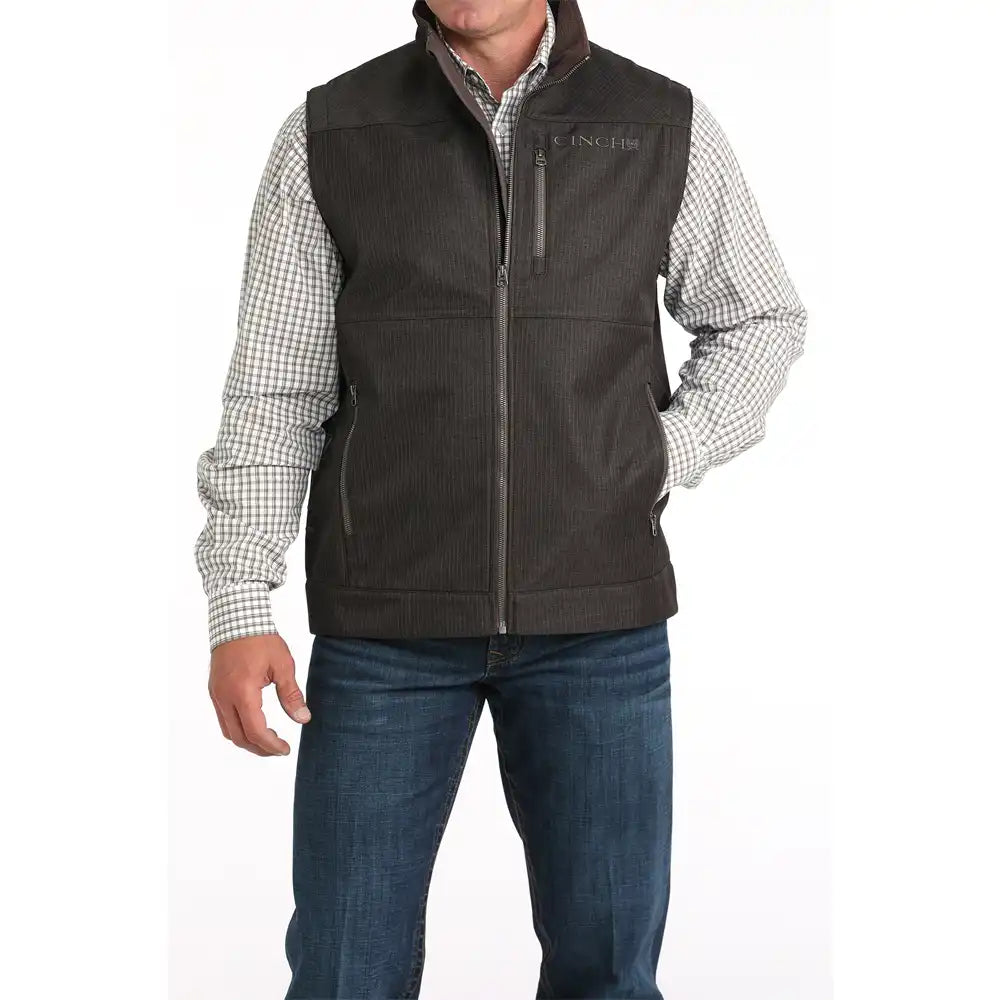 Cinch Men’s Vest - BROWN SOFTSHELL MWV1515025