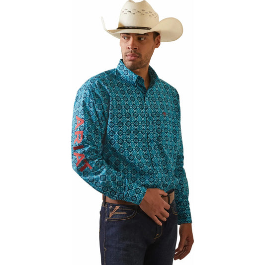 Ariat Men's Blue Teal Classic Fit Long Sleeve